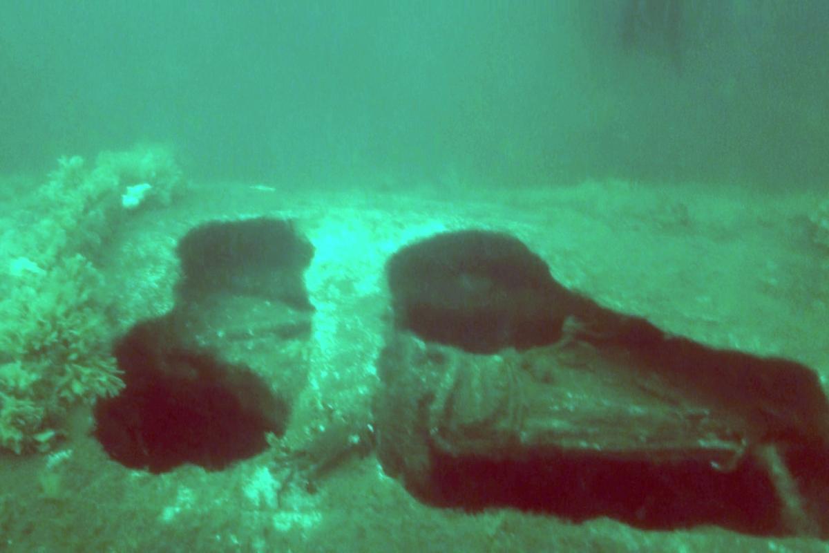 UC-70 submarine underwater photo showing damage